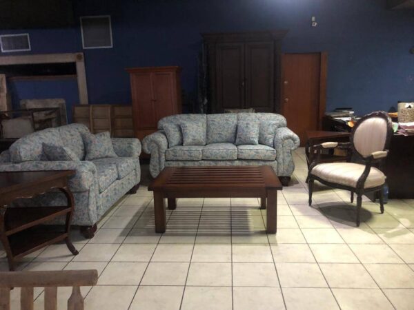 Sala Montecristo y mesa Fidgi de centro con sillón de acento Luis XVI o Rose